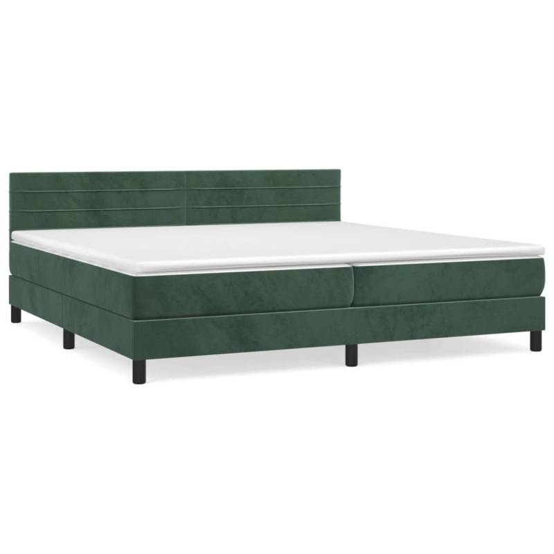 vidaXL Boxspringbett mit Matratze Dunkelgrün 200x200 cm Samt1389980 von VIDAXL