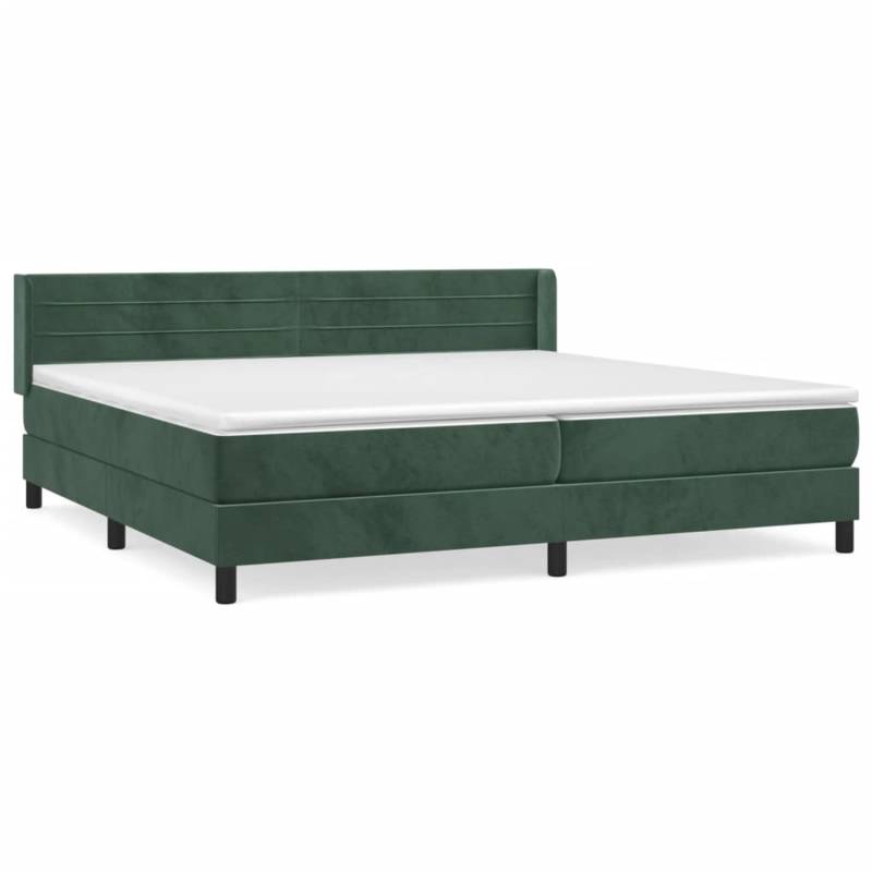 vidaXL Boxspringbett mit Matratze Dunkelgrün 200x200 cm Samt1394170 von VIDAXL