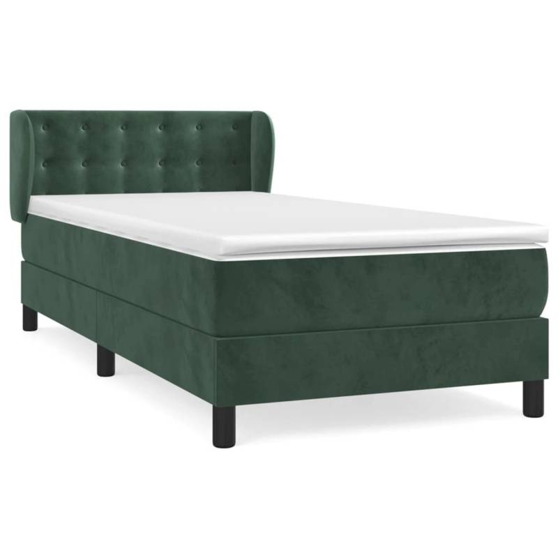 vidaXL Boxspringbett mit Matratze Dunkelgrün 80x200 cm Samt1537238 von VIDAXL