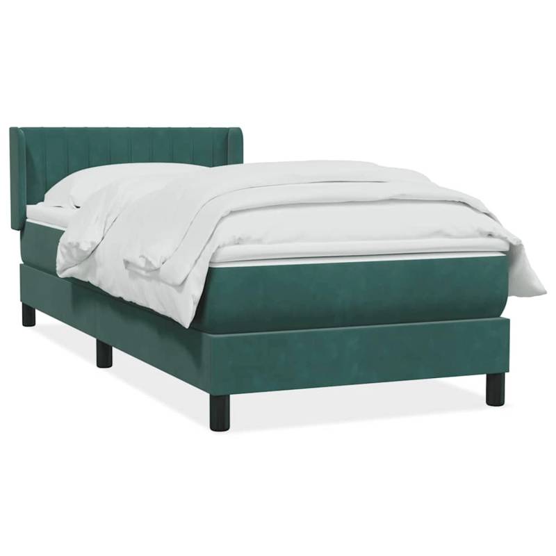 vidaXL Boxspringbett mit Matratze Dunkelgrün 80x220 cm Samt 3318306 von VIDAXL