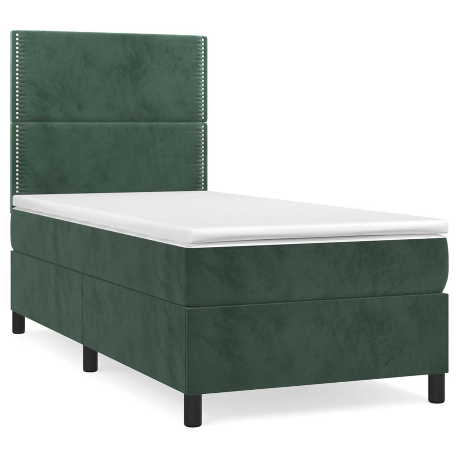 vidaXL Boxspringbett mit Matratze Dunkelgrün 90x190 cm Samt1350754 vidaXL Boxspringbett mit Matratze Dunkelgrün 90x190 cm Samt1350754 von VIDAXL