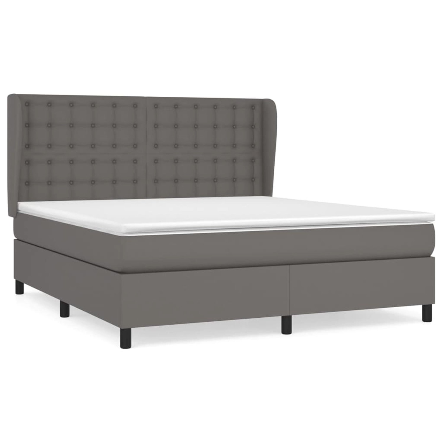 vidaXL Boxspringbett mit Matratze Grau 160x200 cm Kunstleder1466732 vidaXL Boxspringbett mit Matratze Grau 160x200 cm Kunstleder1466732 von VIDAXL