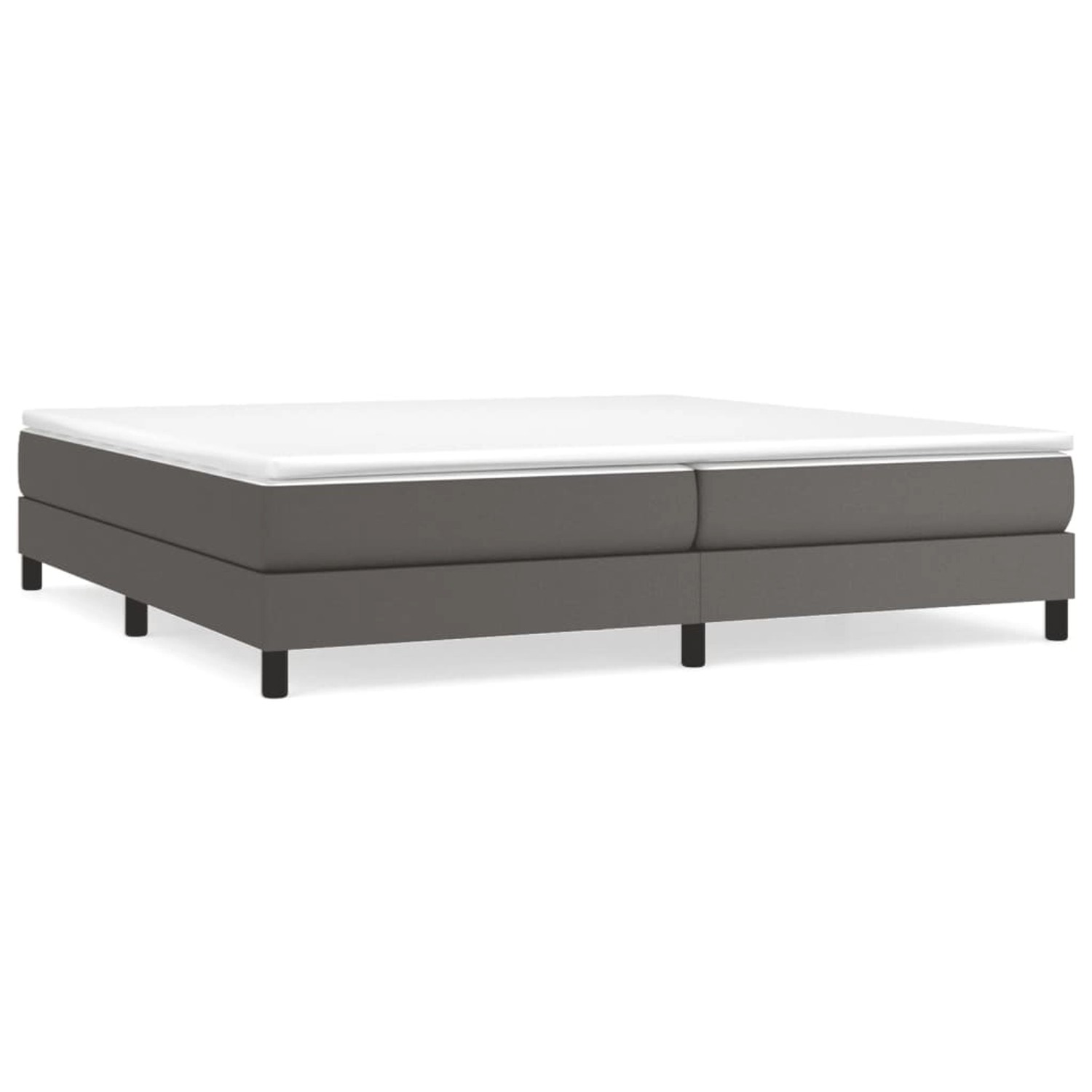 vidaXL Boxspringbett mit Matratze Grau 200x200 cm Kunstleder1396028 von VIDAXL