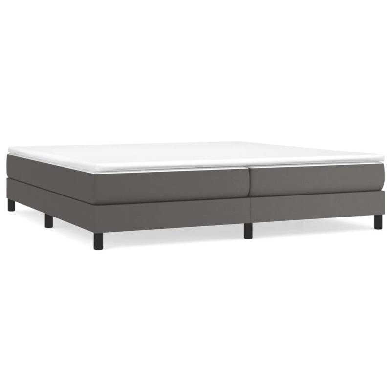 vidaXL Boxspringbett mit Matratze Grau 200x200 cm Kunstleder1396028 von VIDAXL