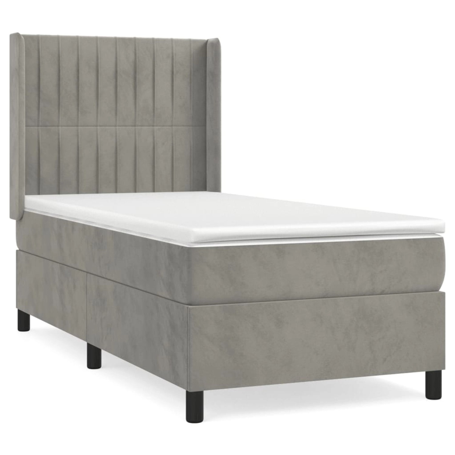 vidaXL Boxspringbett mit Matratze Hellgrau 100x200 cm Samt1469462 vidaXL Boxspringbett mit Matratze Hellgrau 100x200 cm Samt1469462 von VIDAXL