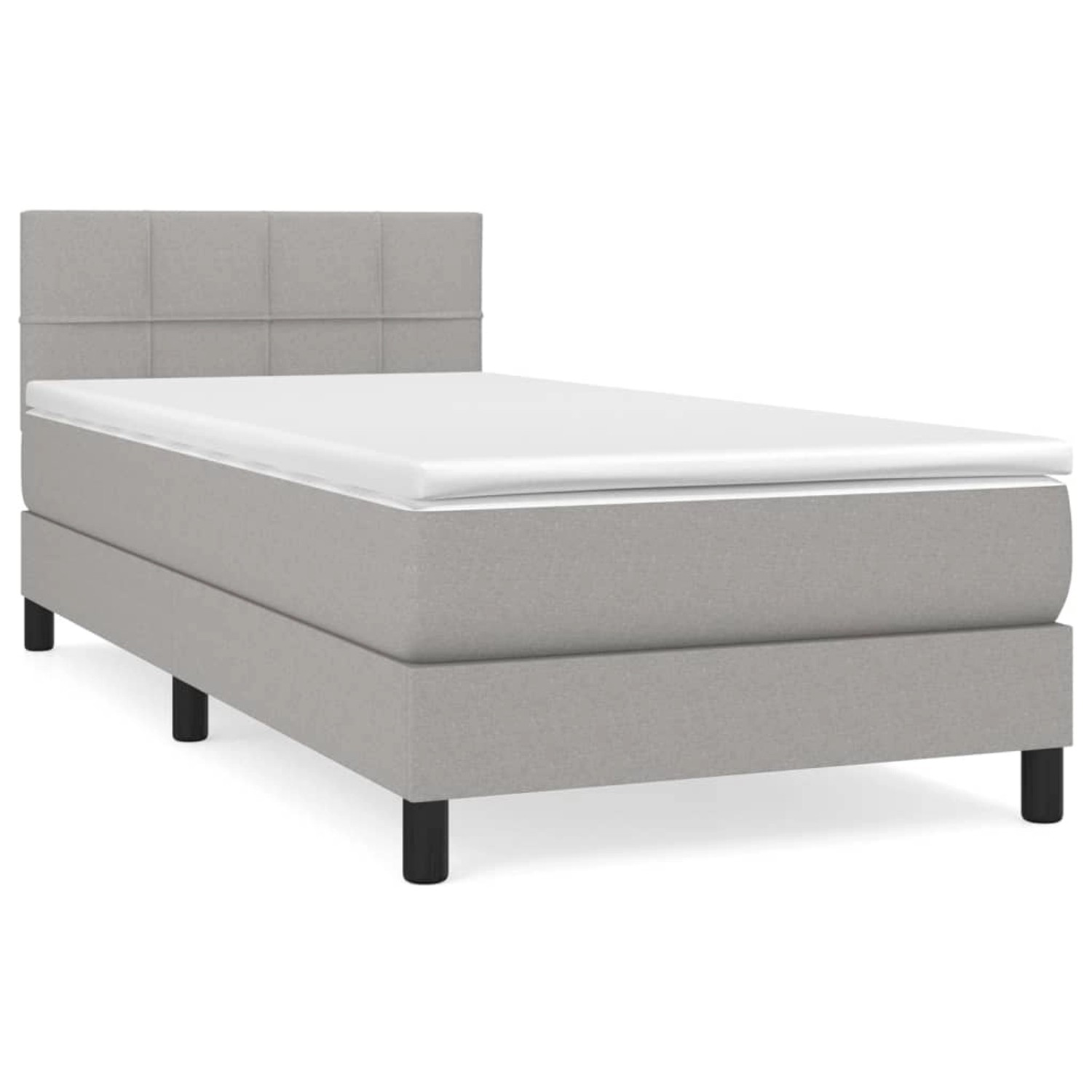 vidaXL Boxspringbett mit Matratze Hellgrau 100x200 cm Stoff1373112 vidaXL Boxspringbett mit Matratze Hellgrau 100x200 cm Stoff1373112 von VIDAXL