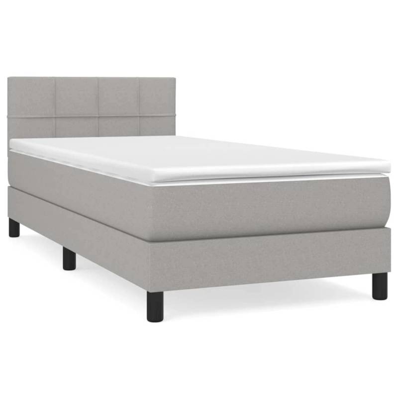 vidaXL Boxspringbett mit Matratze Hellgrau 100x200 cm Stoff1373112 von VIDAXL