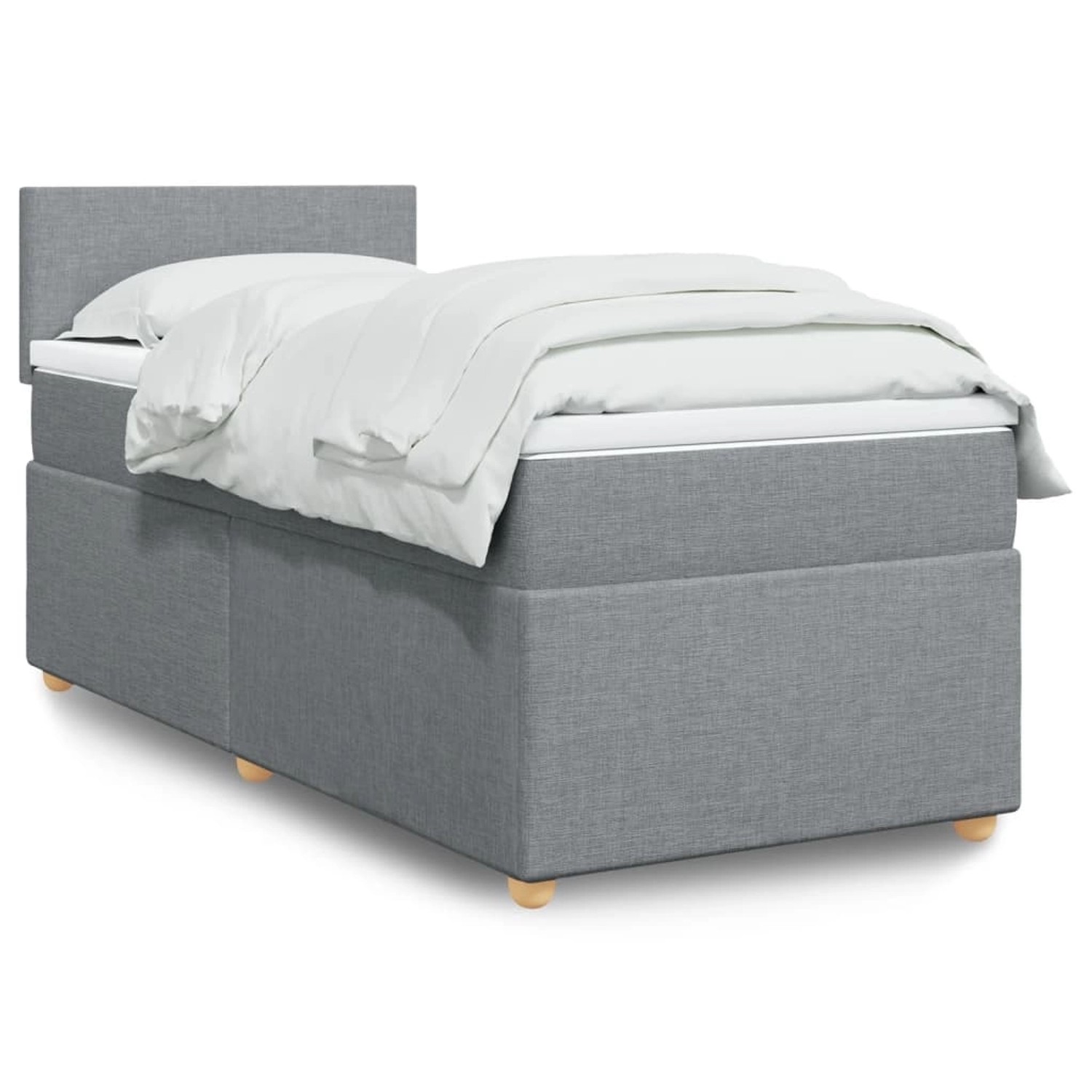 vidaXL Boxspringbett mit Matratze Hellgrau 100x200 cm Stoff2098281 vidaXL Boxspringbett mit Matratze Hellgrau 100x200 cm Stoff2098281 von VIDAXL
