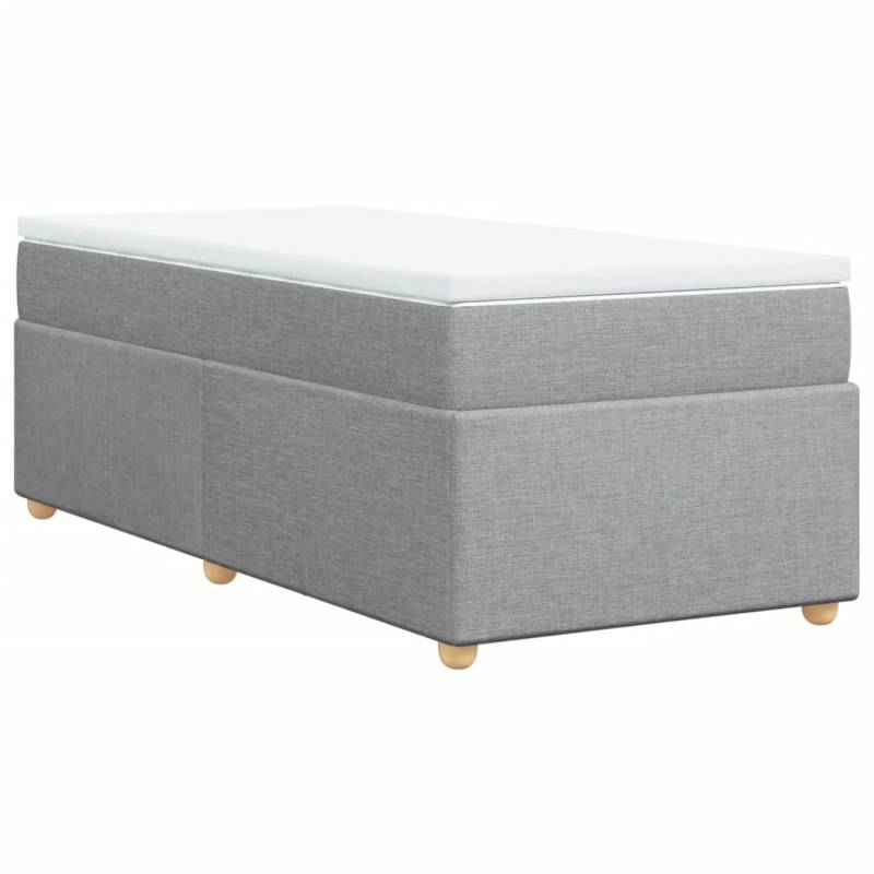 vidaXL Boxspringbett mit Matratze Hellgrau 100x200 cm Stoff2099260 von VIDAXL