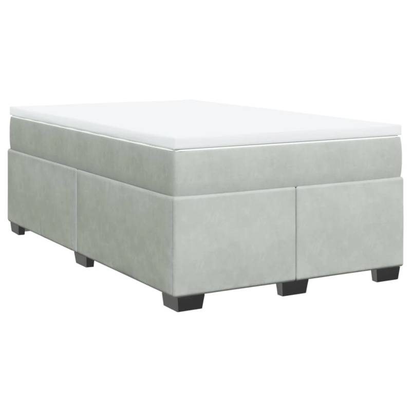 vidaXL Boxspringbett mit Matratze Hellgrau 120x190 cm Samt2099372 von VIDAXL