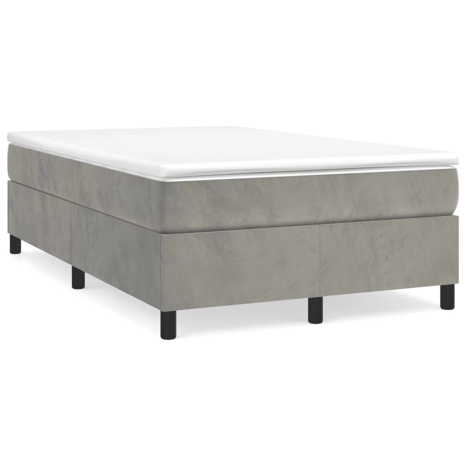 vidaXL Boxspringbett mit Matratze Hellgrau 120x200 cm Samt1396570 vidaXL Boxspringbett mit Matratze Hellgrau 120x200 cm Samt1396570 von VIDAXL