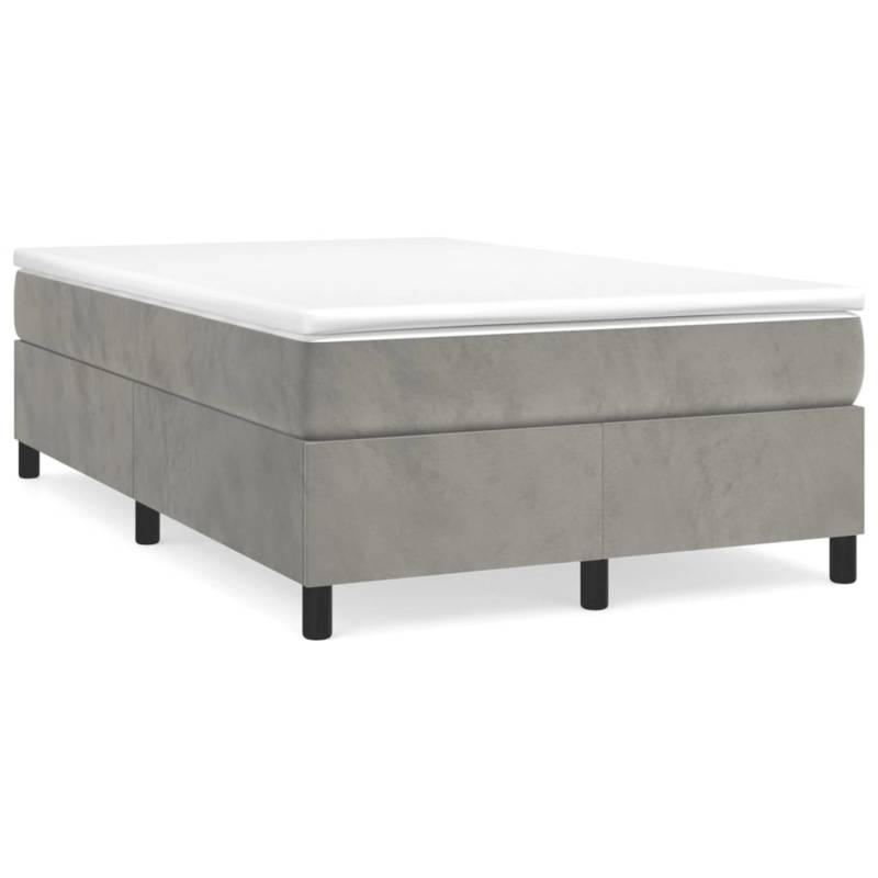 vidaXL Boxspringbett mit Matratze Hellgrau 120x200 cm Samt1396570 von VIDAXL