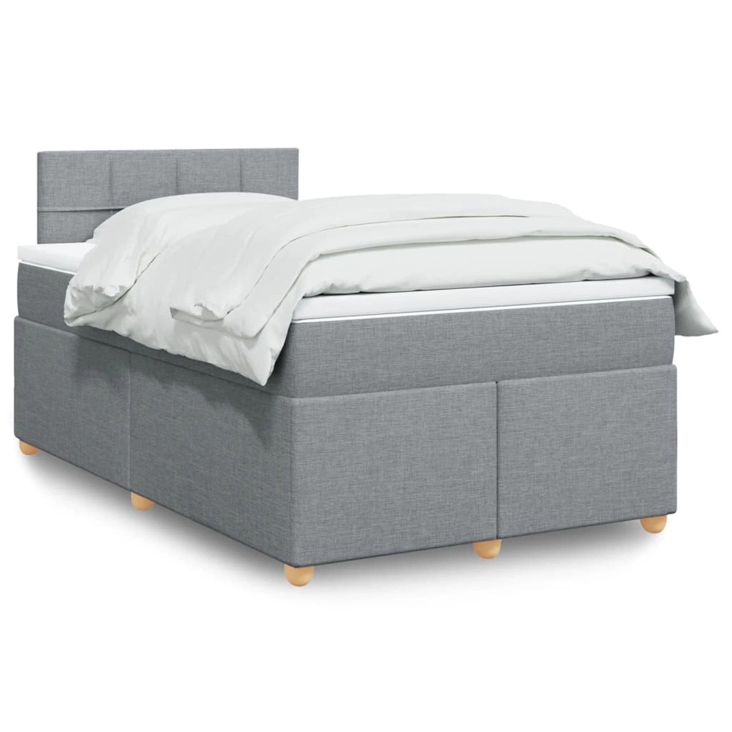 vidaXL Boxspringbett mit Matratze Hellgrau 120x200 cm Stoff 3288947 vidaXL Boxspringbett mit Matratze Hellgrau 120x200 cm Stoff 3288947 von VIDAXL