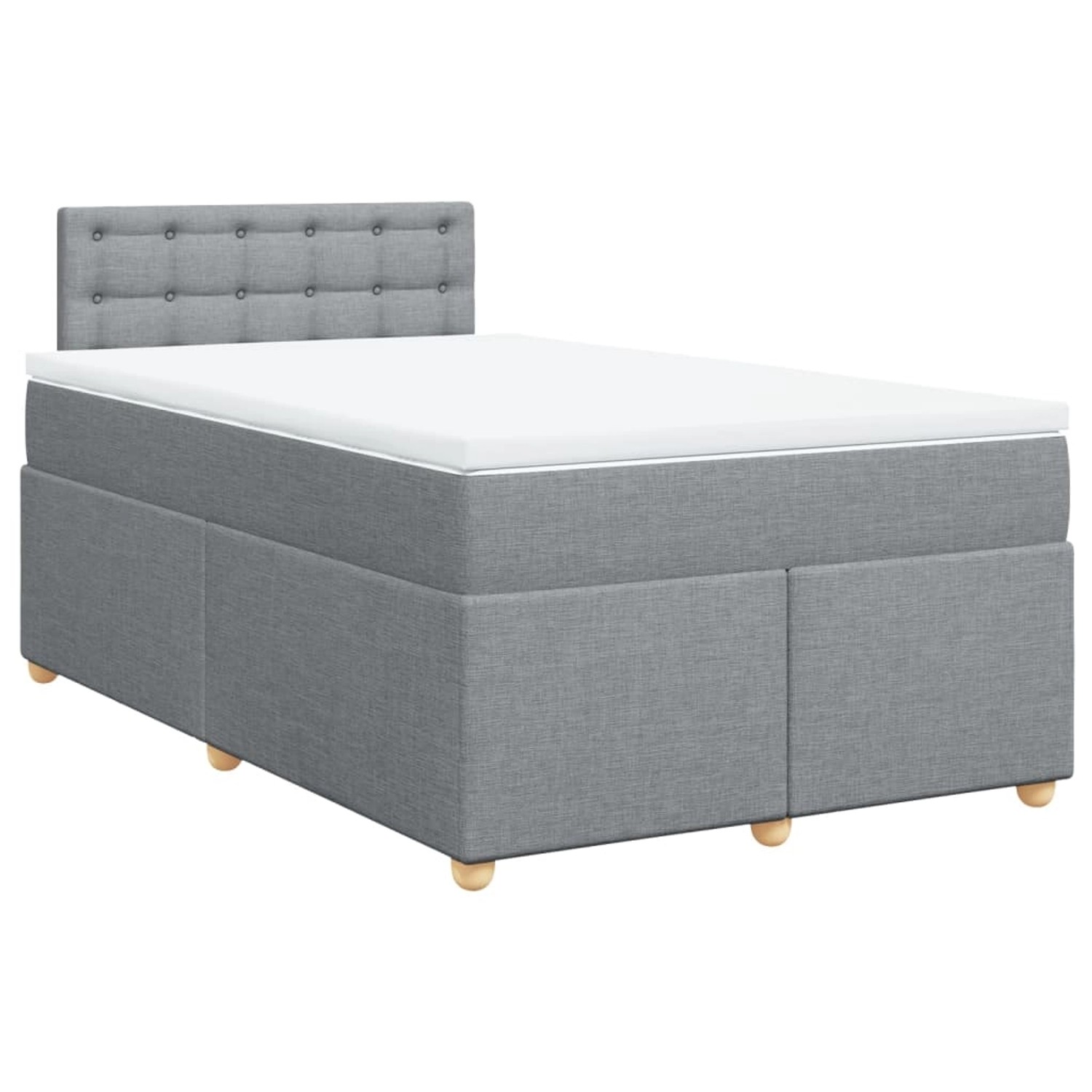 vidaXL Boxspringbett mit Matratze Hellgrau 120x200 cm Stoff2098297 von VIDAXL