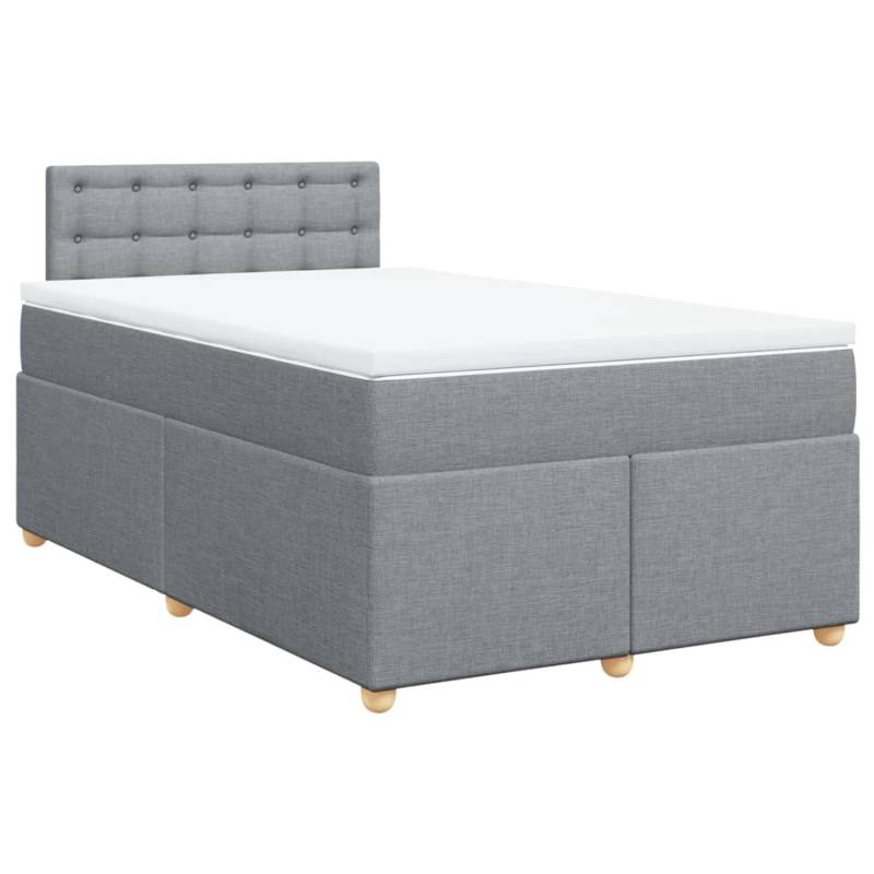 vidaXL Boxspringbett mit Matratze Hellgrau 120x200 cm Stoff2098297 von VIDAXL