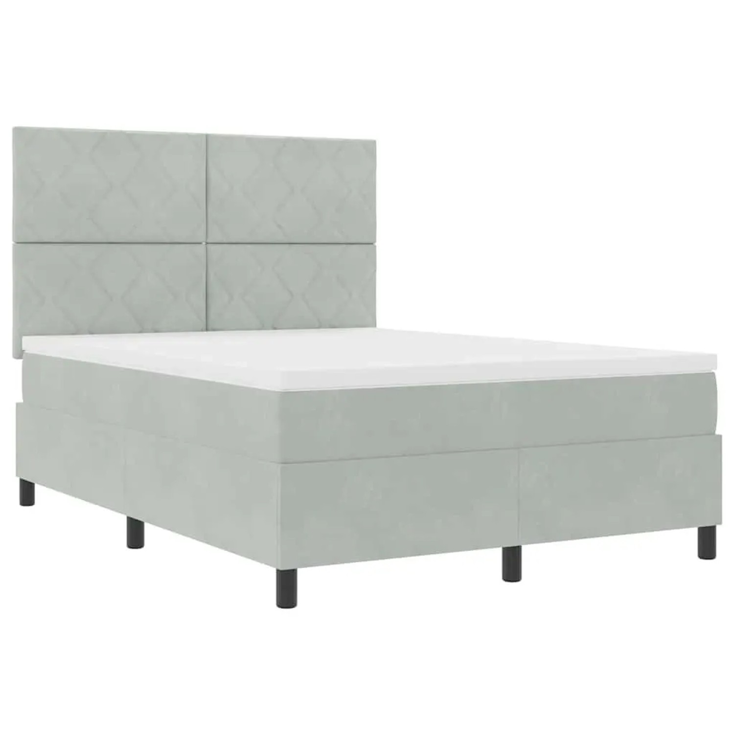 vidaXL Boxspringbett mit Matratze Hellgrau 140 x 200 cm Samt 3339902 vidaXL Boxspringbett mit Matratze Hellgrau 140 x 200 cm Samt 3339902 von VIDAXL