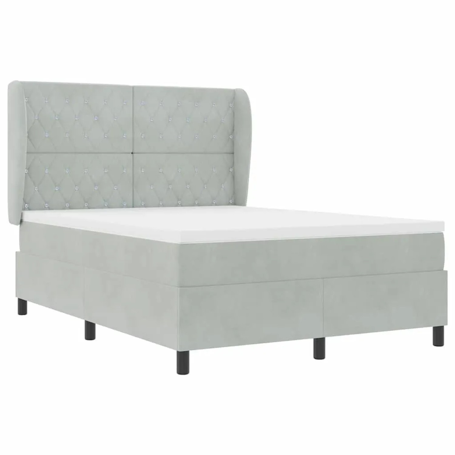 vidaXL Boxspringbett mit Matratze Hellgrau 140 x 200 cm Samt 3340874 vidaXL Boxspringbett mit Matratze Hellgrau 140 x 200 cm Samt 3340874 von VIDAXL