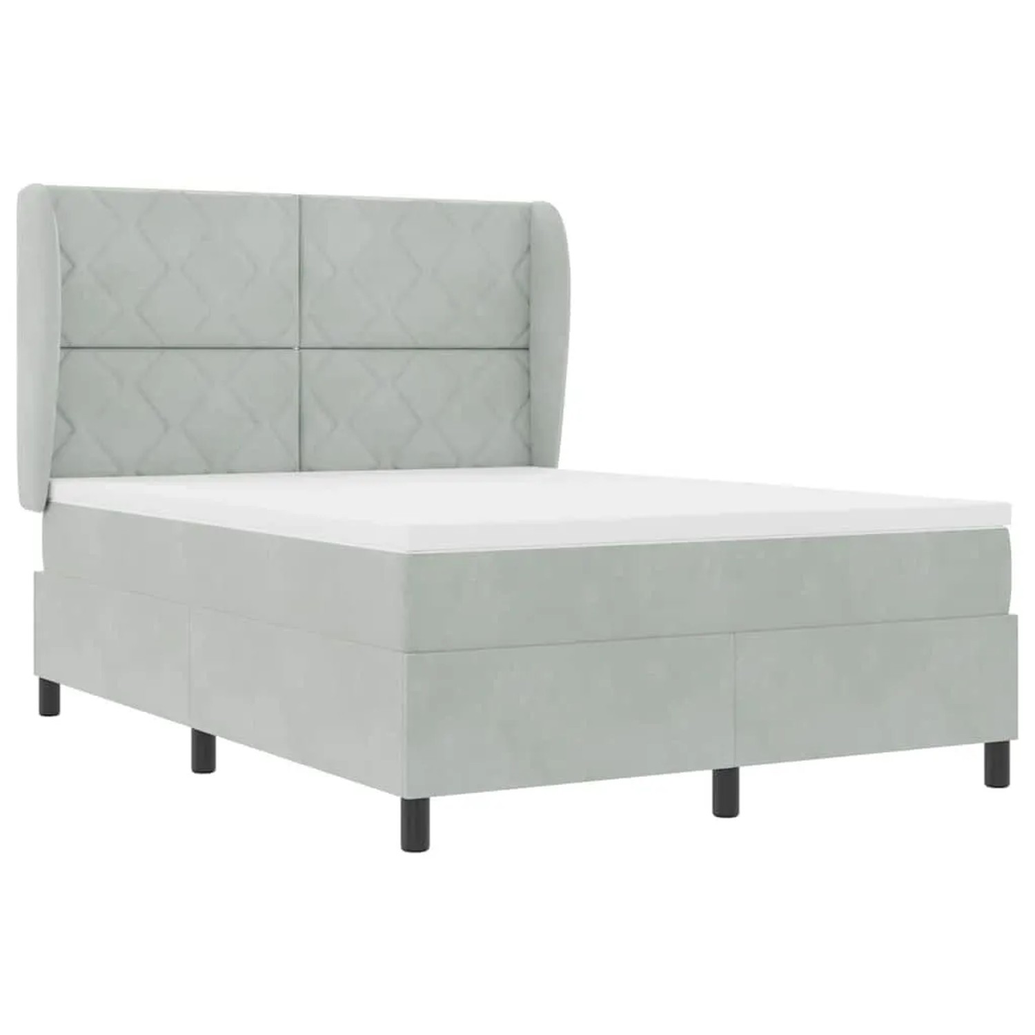 vidaXL Boxspringbett mit Matratze Hellgrau 140 x 200 cm Samt 3340982 vidaXL Boxspringbett mit Matratze Hellgrau 140 x 200 cm Samt 3340982 von VIDAXL
