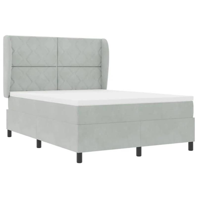 vidaXL Boxspringbett mit Matratze Hellgrau 140 x 200 cm Samt 3340982 vidaXL Boxspringbett mit Matratze Hellgrau 140 x 200 cm Samt 3340982 von VIDAXL