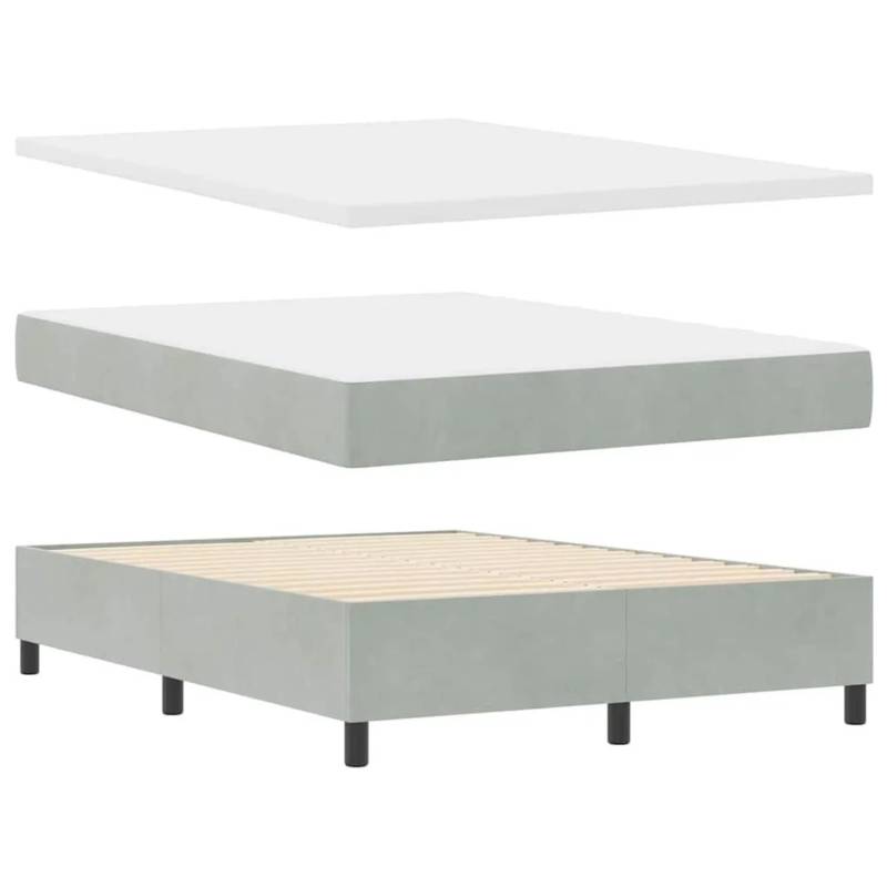 vidaXL Boxspringbett mit Matratze Hellgrau 140 x 200 cm Samt 3344582 vidaXL Boxspringbett mit Matratze Hellgrau 140 x 200 cm Samt 3344582 von VIDAXL