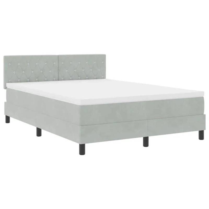 vidaXL Boxspringbett mit Matratze Hellgrau 140 x 200 cm Stoff 3339110 vidaXL Boxspringbett mit Matratze Hellgrau 140 x 200 cm Stoff 3339110 von VIDAXL