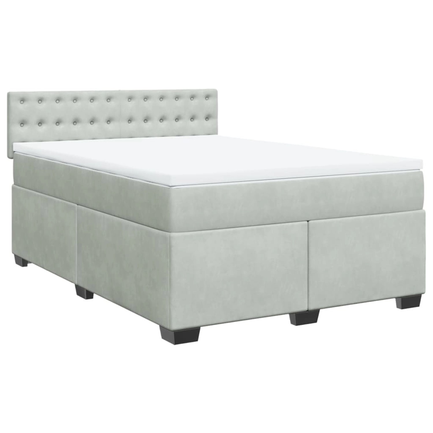 vidaXL Boxspringbett mit Matratze Hellgrau 140x190 cm Samt2099148 vidaXL Boxspringbett mit Matratze Hellgrau 140x190 cm Samt2099148 von VIDAXL