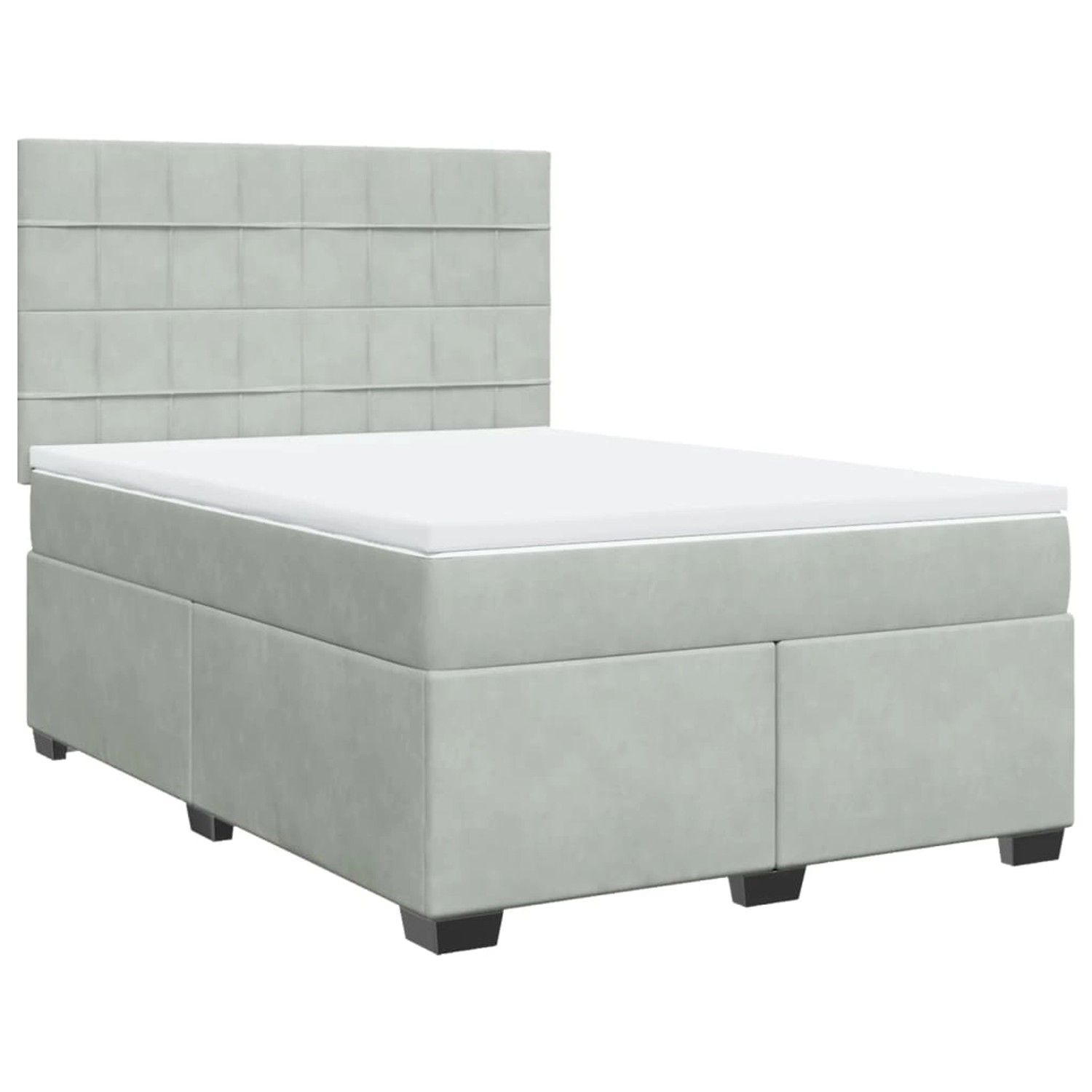 vidaXL Boxspringbett mit Matratze Hellgrau 140x190 cm Samt2099333 vidaXL Boxspringbett mit Matratze Hellgrau 140x190 cm Samt2099333 von VIDAXL