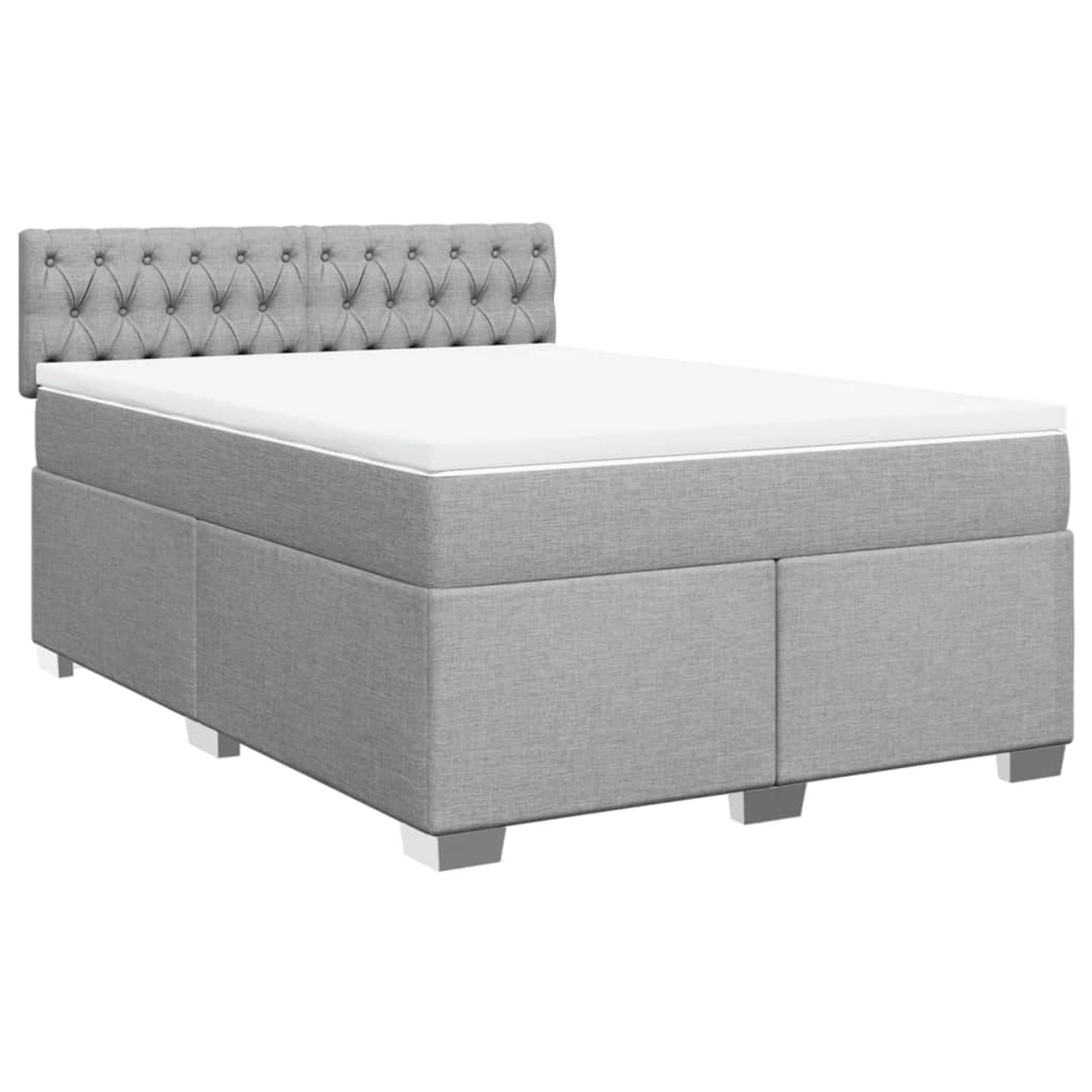 vidaXL Boxspringbett mit Matratze Hellgrau 140x190 cm Stoff 3285890 vidaXL Boxspringbett mit Matratze Hellgrau 140x190 cm Stoff 3285890 von VIDAXL
