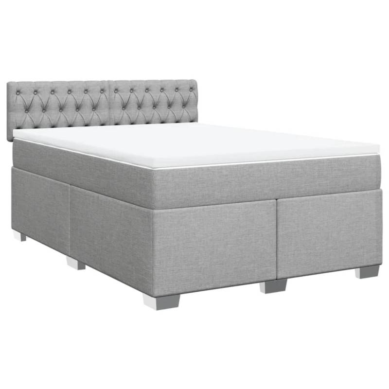 vidaXL Boxspringbett mit Matratze Hellgrau 140x190 cm Stoff 3285890 vidaXL Boxspringbett mit Matratze Hellgrau 140x190 cm Stoff 3285890 von VIDAXL