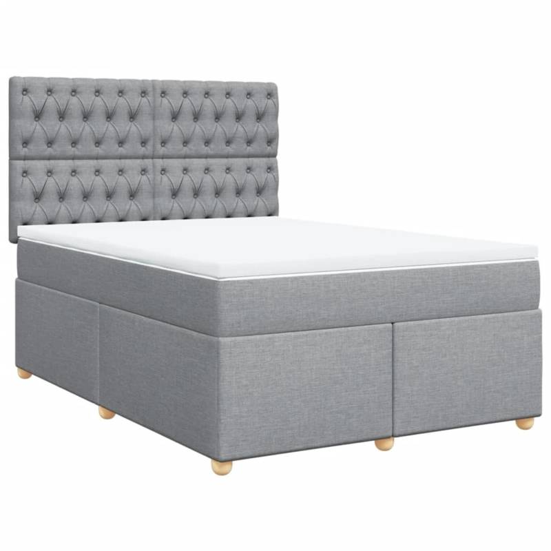 vidaXL Boxspringbett mit Matratze Hellgrau 140x190 cm Stoff 3291282 vidaXL Boxspringbett mit Matratze Hellgrau 140x190 cm Stoff 3291282 von VIDAXL