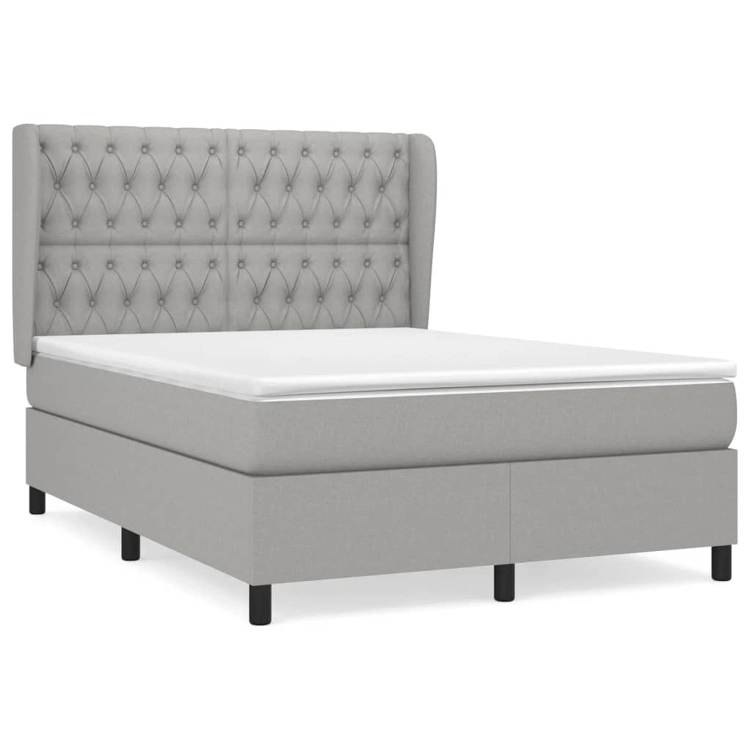 vidaXL Boxspringbett mit Matratze Hellgrau 140x190 cm Stoff1394752 vidaXL Boxspringbett mit Matratze Hellgrau 140x190 cm Stoff1394752 von VIDAXL
