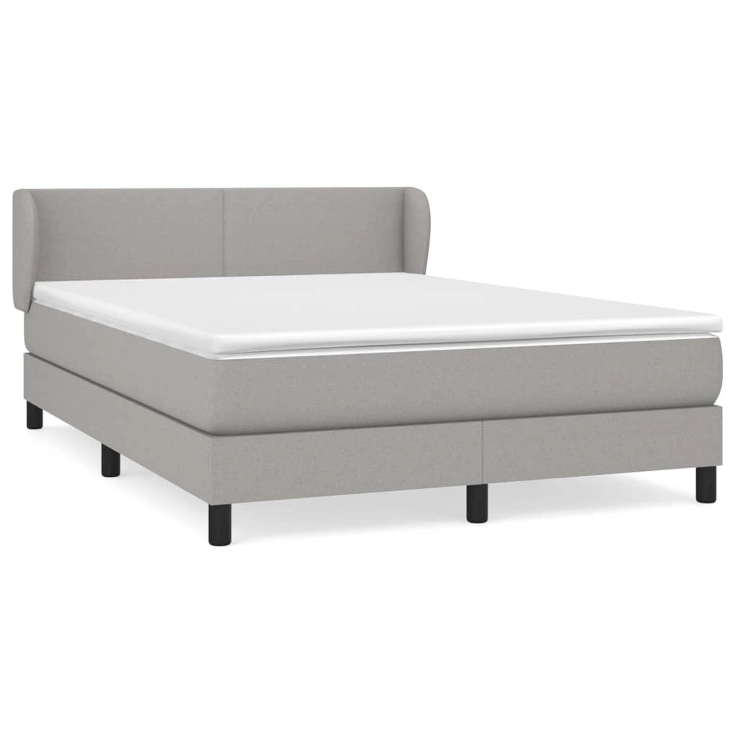 vidaXL Boxspringbett mit Matratze Hellgrau 140x190 cm Stoff1396074 vidaXL Boxspringbett mit Matratze Hellgrau 140x190 cm Stoff1396074 von VIDAXL