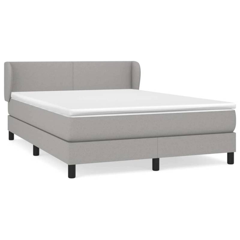 vidaXL Boxspringbett mit Matratze Hellgrau 140x190 cm Stoff1396074 von VIDAXL