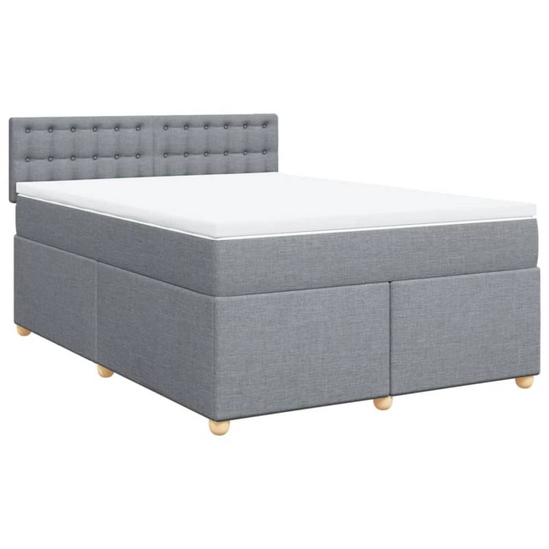 vidaXL Boxspringbett mit Matratze Hellgrau 140x200 cm Stoff 3286717 vidaXL Boxspringbett mit Matratze Hellgrau 140x200 cm Stoff 3286717 von VIDAXL