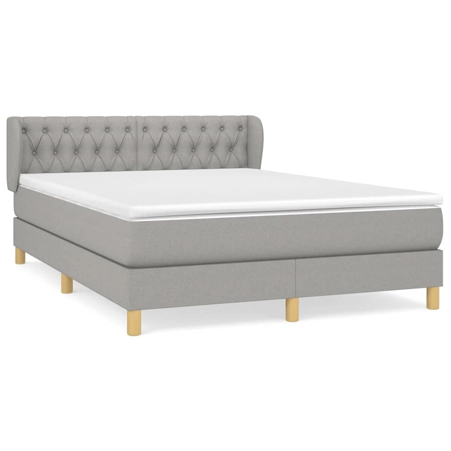 vidaXL Boxspringbett mit Matratze Hellgrau 140x200 cm Stoff1389334 vidaXL Boxspringbett mit Matratze Hellgrau 140x200 cm Stoff1389334 von VIDAXL