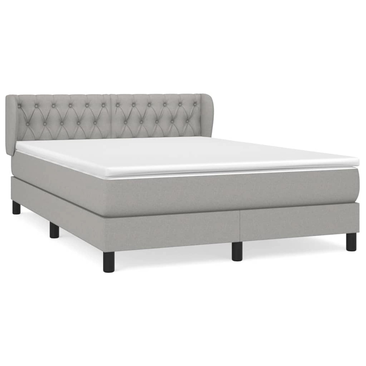 vidaXL Boxspringbett mit Matratze Hellgrau 140x200 cm Stoff1396913 vidaXL Boxspringbett mit Matratze Hellgrau 140x200 cm Stoff1396913 von VIDAXL