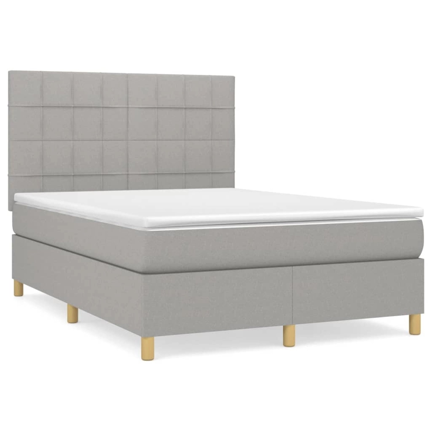 vidaXL Boxspringbett mit Matratze Hellgrau 140x200 cm Stoff1397353 vidaXL Boxspringbett mit Matratze Hellgrau 140x200 cm Stoff1397353 von VIDAXL
