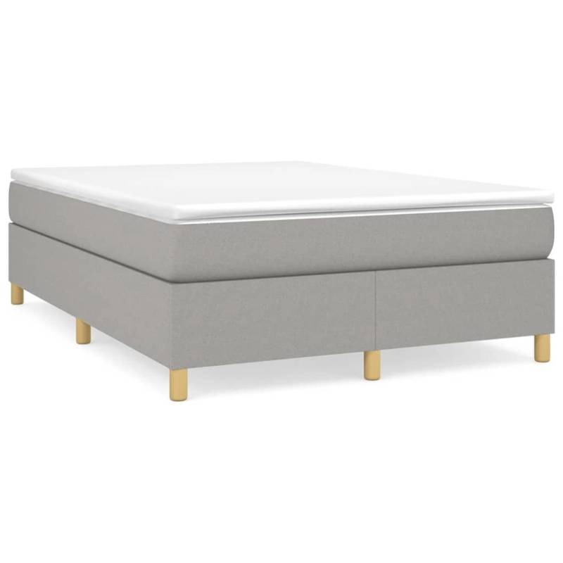 vidaXL Boxspringbett mit Matratze Hellgrau 140x200 cm Stoff1398701 von VIDAXL