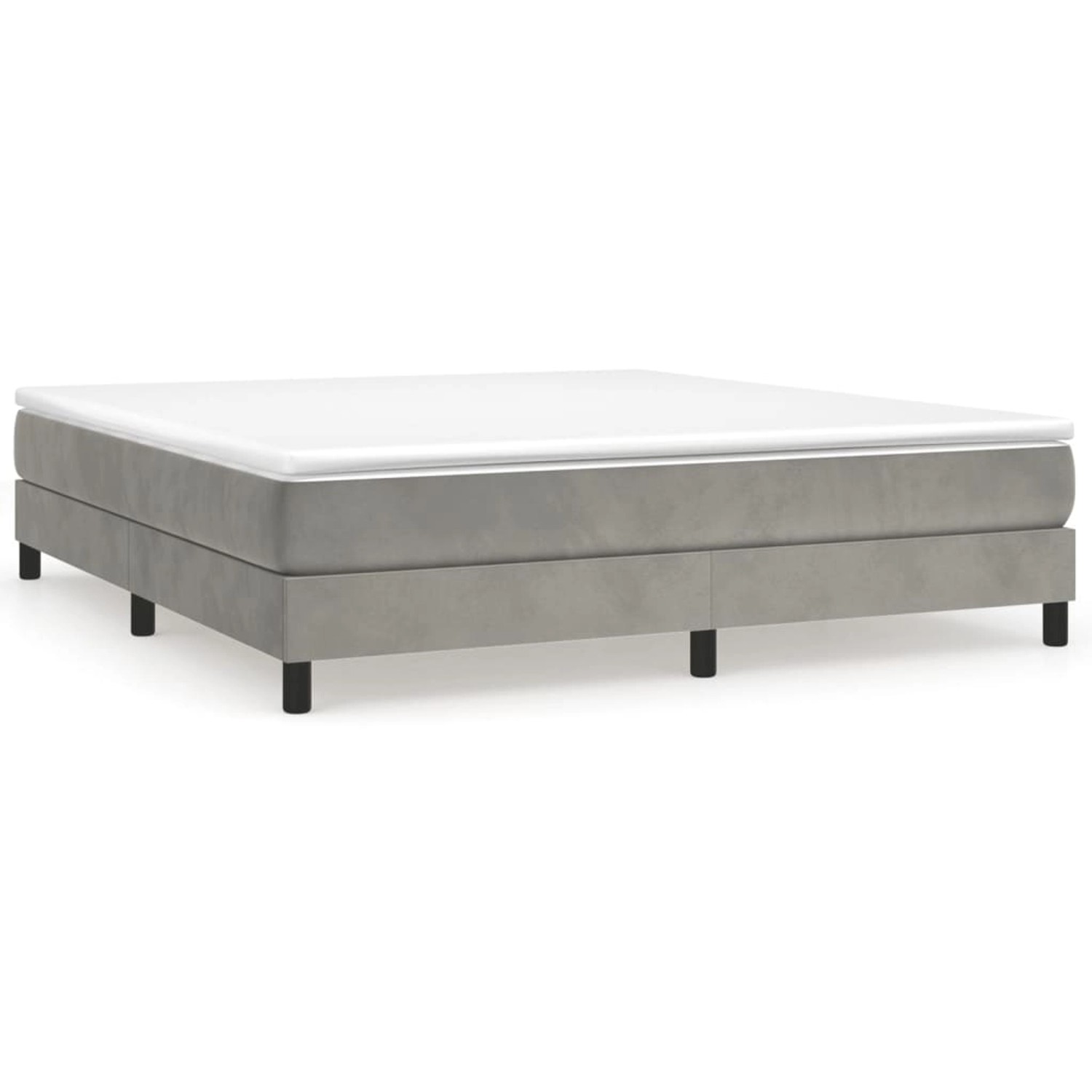 vidaXL Boxspringbett mit Matratze Hellgrau 160x200 cm Samt1397725 von VIDAXL
