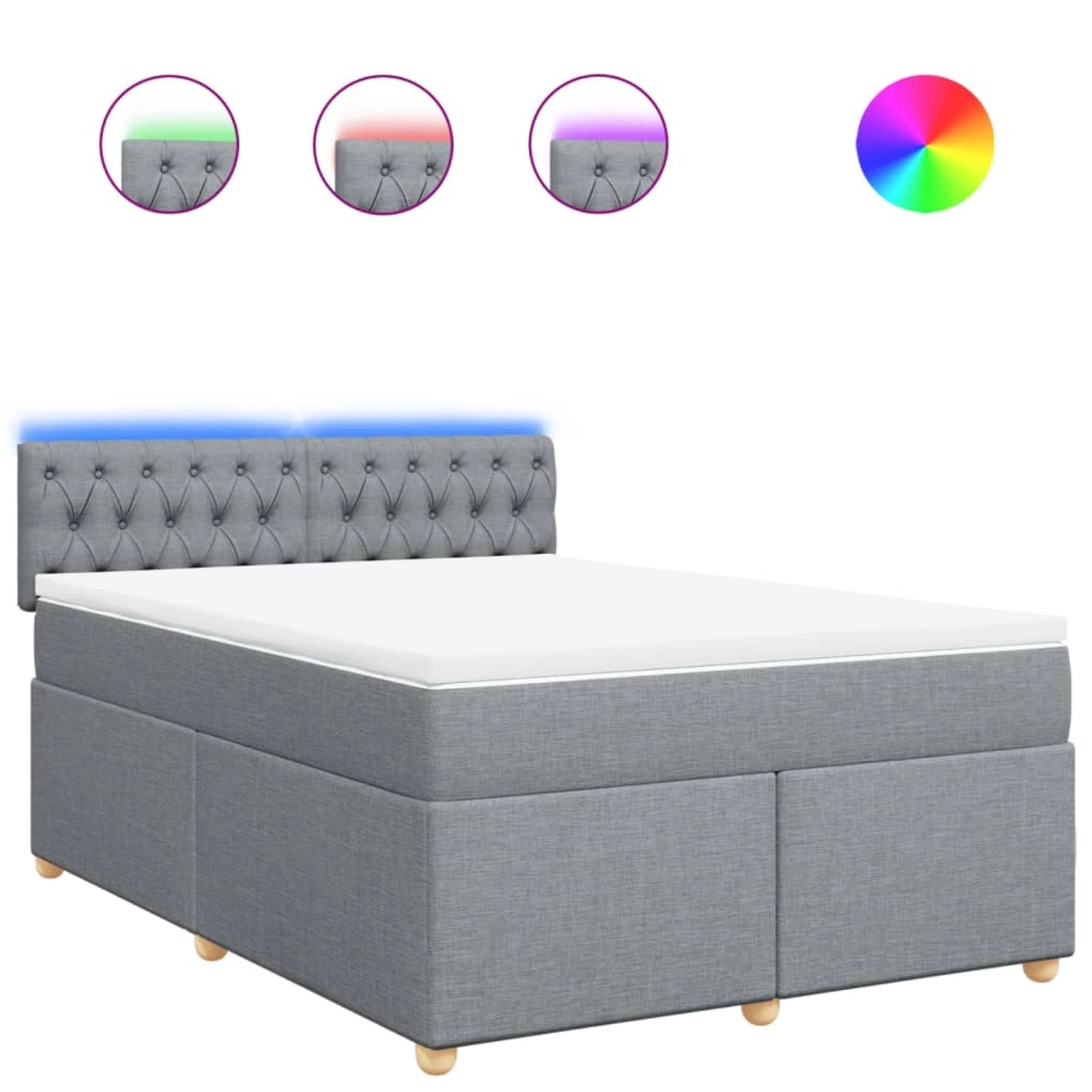 vidaXL Boxspringbett mit Matratze Hellgrau 160x200 cm Stoff 3289038 vidaXL Boxspringbett mit Matratze Hellgrau 160x200 cm Stoff 3289038 von VIDAXL