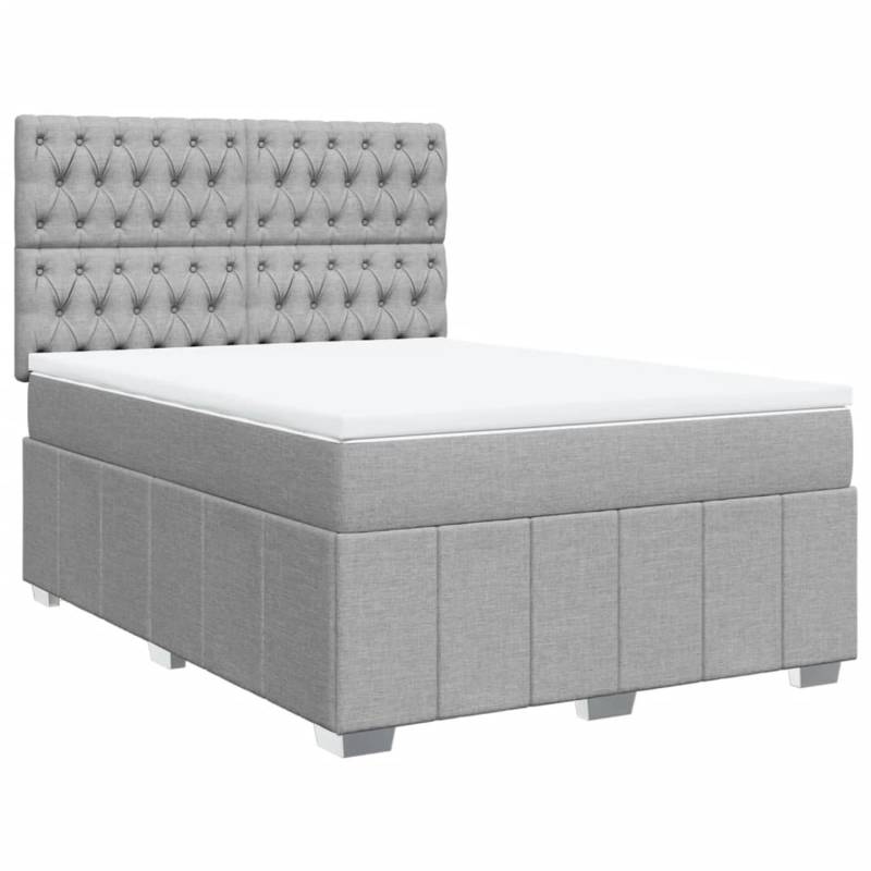 vidaXL Boxspringbett mit Matratze Hellgrau 160x200 cm Stoff 3291726 vidaXL Boxspringbett mit Matratze Hellgrau 160x200 cm Stoff 3291726 von VIDAXL