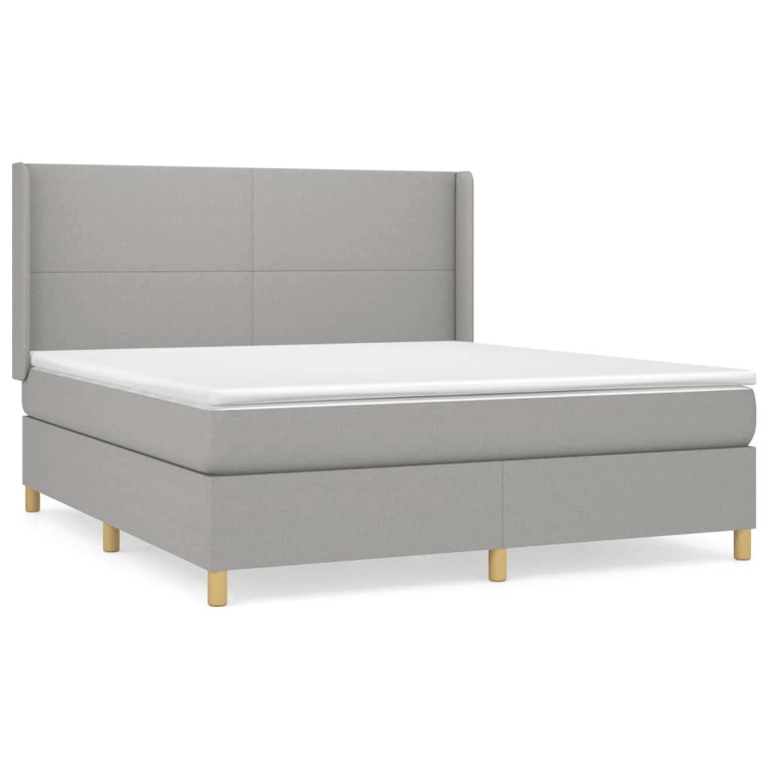 vidaXL Boxspringbett mit Matratze Hellgrau 160x200 cm Stoff1377855 von VIDAXL