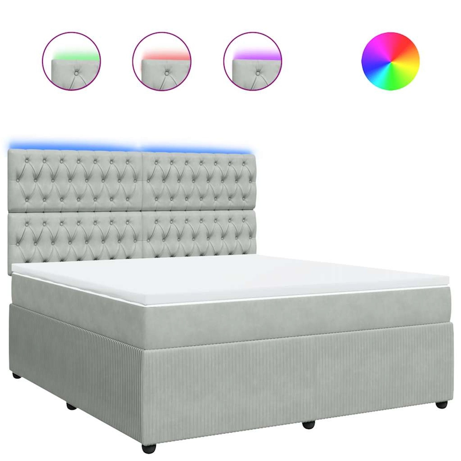 vidaXL Boxspringbett mit Matratze Hellgrau 180x200 cm Samt 3294712 vidaXL Boxspringbett mit Matratze Hellgrau 180x200 cm Samt 3294712 von VIDAXL