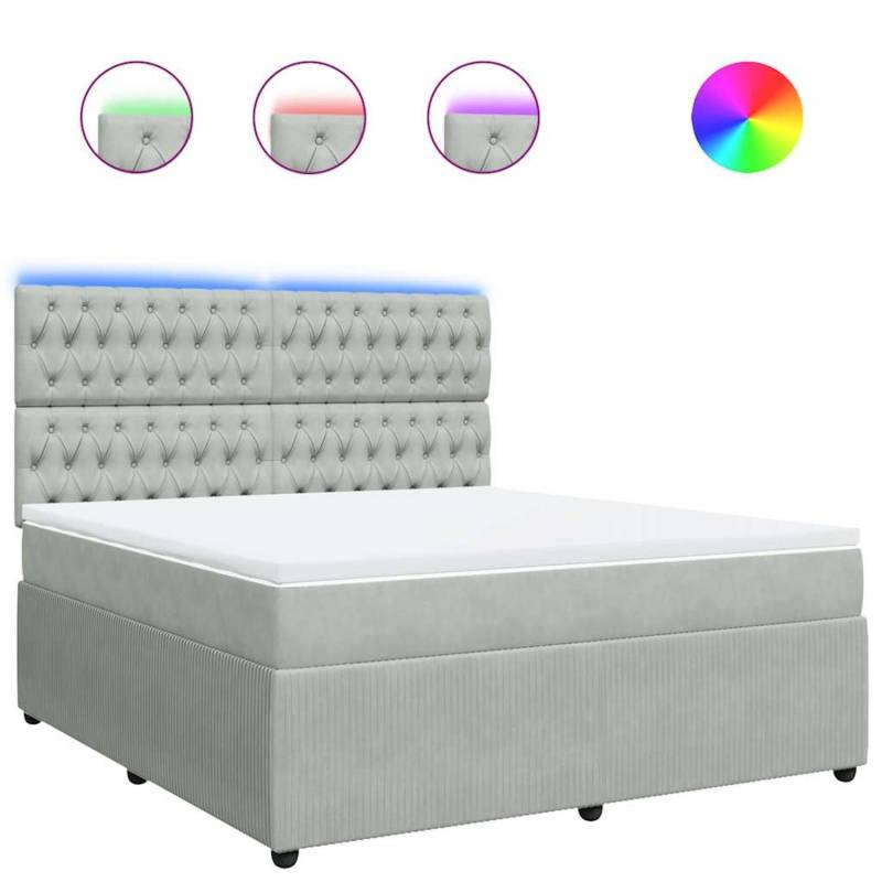 vidaXL Boxspringbett mit Matratze Hellgrau 180x200 cm Samt 3294712 vidaXL Boxspringbett mit Matratze Hellgrau 180x200 cm Samt 3294712 von VIDAXL