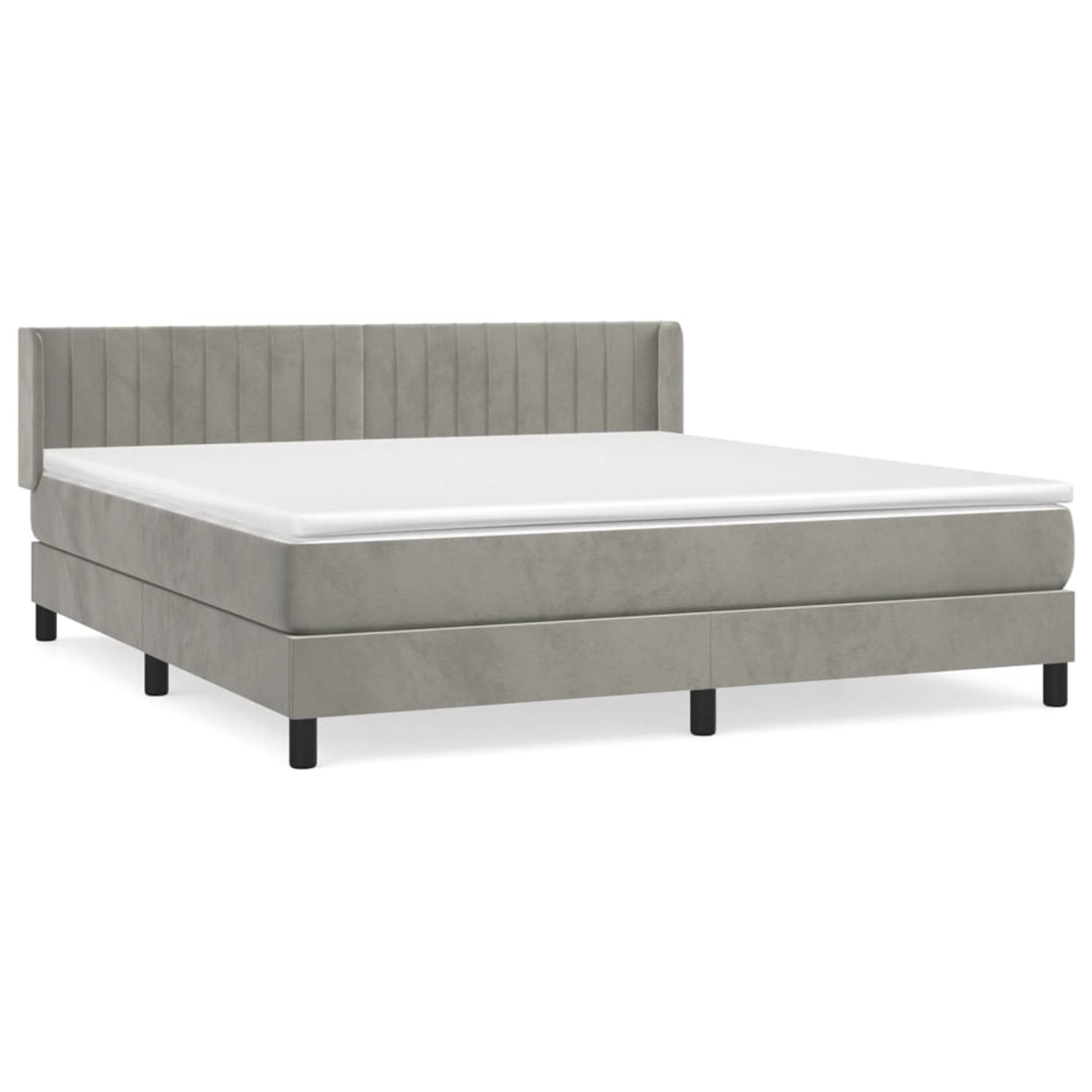 vidaXL Boxspringbett mit Matratze Hellgrau 180x200 cm Samt1376754 vidaXL Boxspringbett mit Matratze Hellgrau 180x200 cm Samt1376754 von VIDAXL