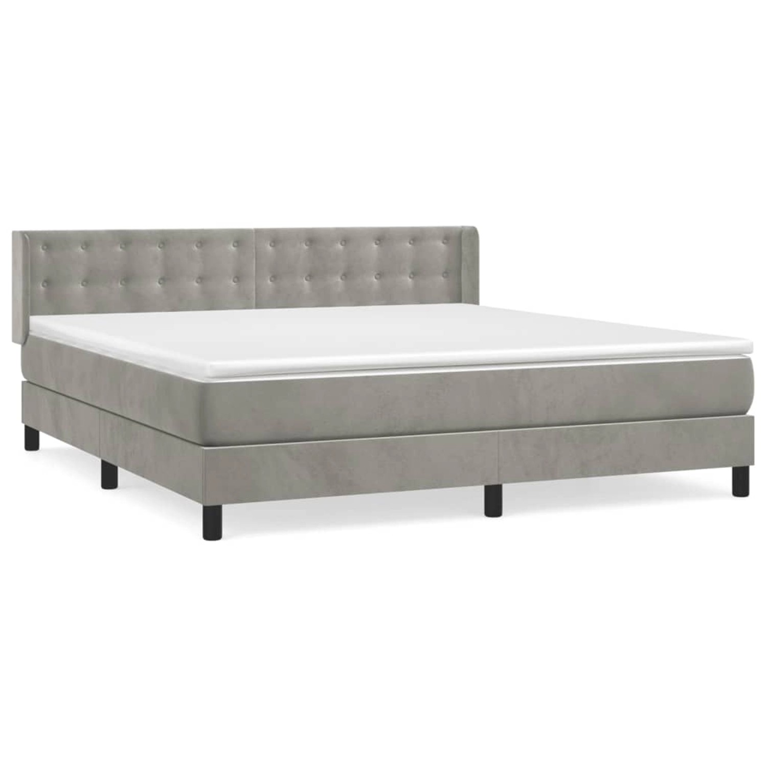 vidaXL Boxspringbett mit Matratze Hellgrau 180x200 cm Samt1380189 von VIDAXL