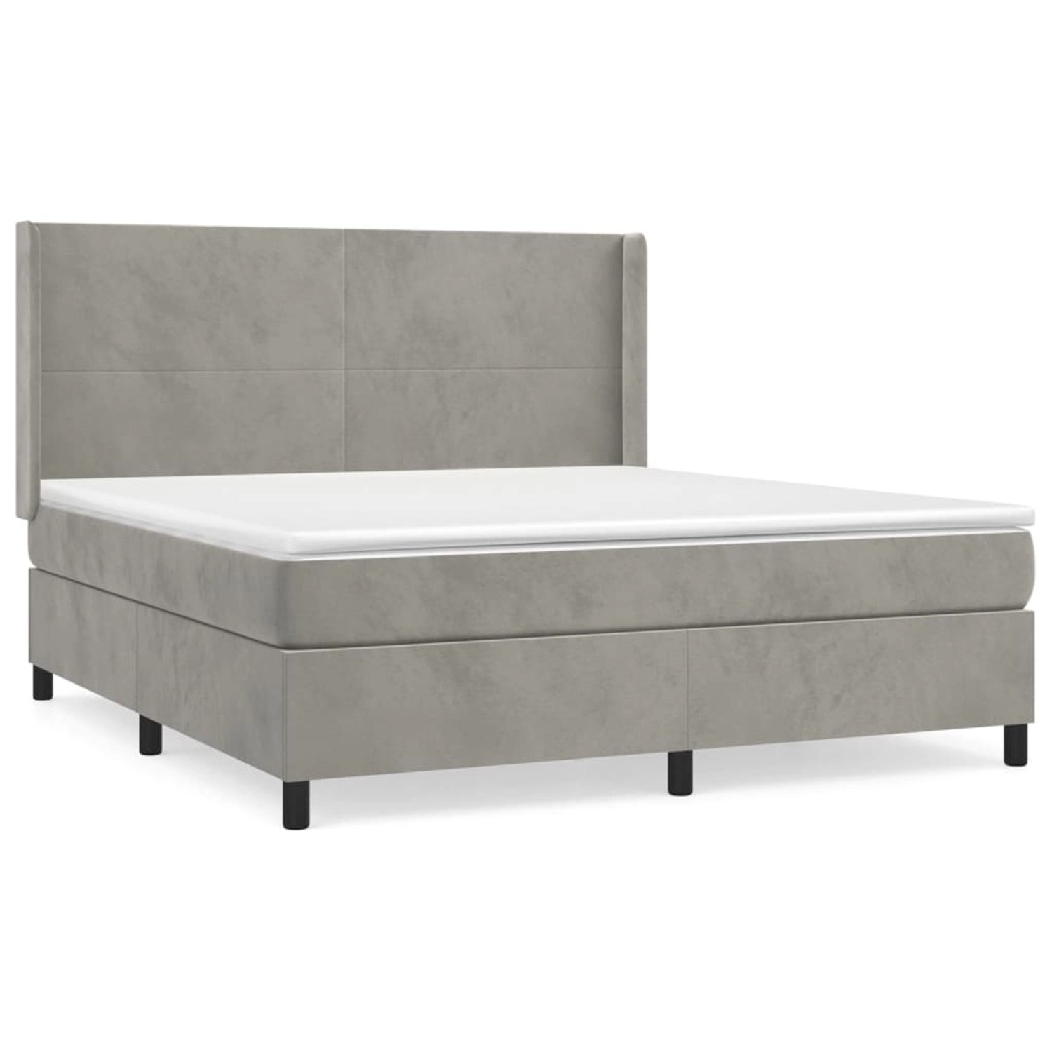 vidaXL Boxspringbett mit Matratze Hellgrau 180x200 cm Samt1388548 vidaXL Boxspringbett mit Matratze Hellgrau 180x200 cm Samt1388548 von VIDAXL