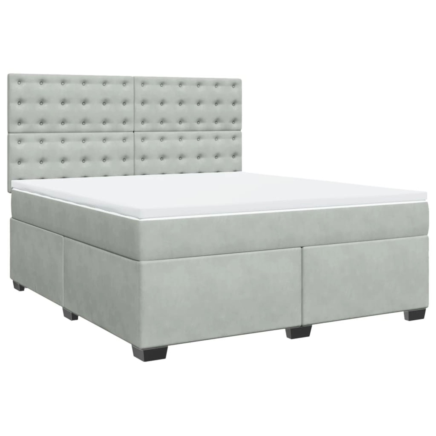 vidaXL Boxspringbett mit Matratze Hellgrau 180x200 cm Samt2099673 vidaXL Boxspringbett mit Matratze Hellgrau 180x200 cm Samt2099673 von VIDAXL