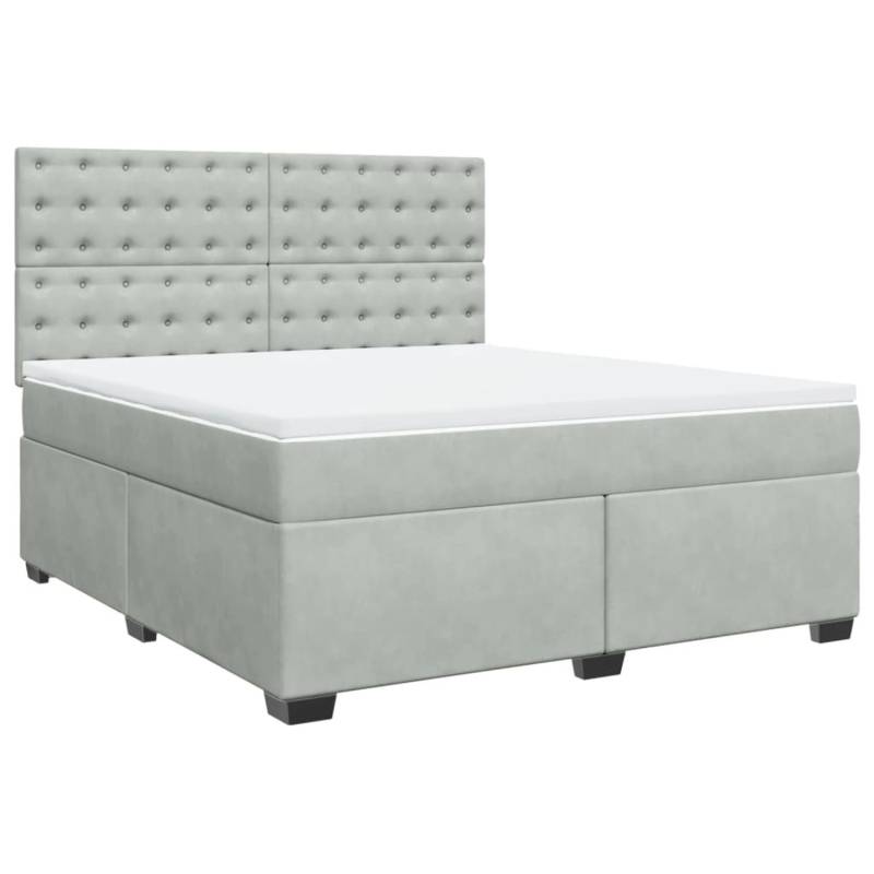 vidaXL Boxspringbett mit Matratze Hellgrau 180x200 cm Samt2099673 vidaXL Boxspringbett mit Matratze Hellgrau 180x200 cm Samt2099673 von VIDAXL