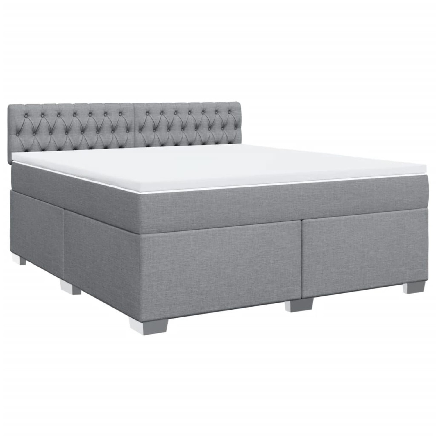 vidaXL Boxspringbett mit Matratze Hellgrau 180x200 cm Stoff 3285974 vidaXL Boxspringbett mit Matratze Hellgrau 180x200 cm Stoff 3285974 von VIDAXL